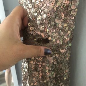 Alice & Olivia Gold/nude/blush sequin pencil dress size 4/6